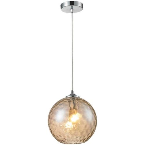  ELK Elk 313801CMP HGTV Home Watersphere 1-Light Pendant with Champagne Glass Shade, 10 by 11-Inch, Polished Chrome Finish