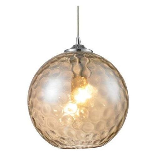  ELK Elk 313801CMP HGTV Home Watersphere 1-Light Pendant with Champagne Glass Shade, 10 by 11-Inch, Polished Chrome Finish