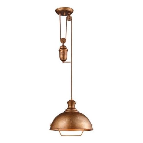  ELK Elk Farmhouse 1-Light Bellwether Pendant, Copper