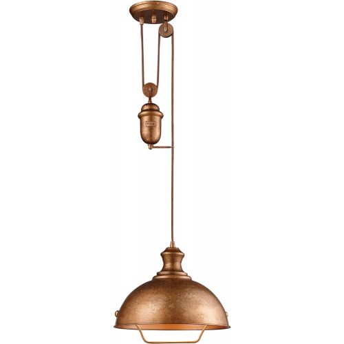  ELK Elk Farmhouse 1-Light Bellwether Pendant, Copper