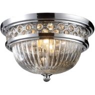 ELK Elk 112252 Flush Mount 2-Light In Polished Chrome with Clear Glass Dome Diffuser