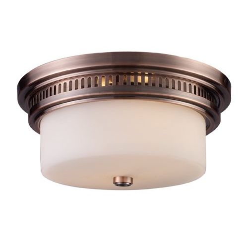  ELK Elk 66141-2 Chadwick 2-Light Flush Mount, 5-Inch, Antique Copper