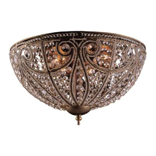  ELK Elk Elizabethan 6-Light Flush-Mount Ceiling Fixture, Dark Bronze