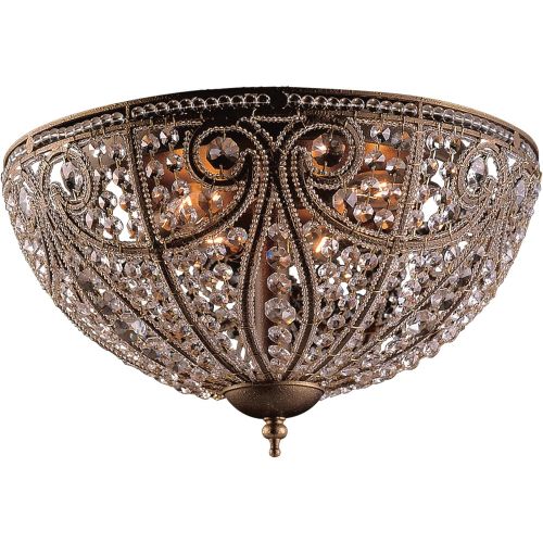  ELK Elk Elizabethan 6-Light Flush-Mount Ceiling Fixture, Dark Bronze