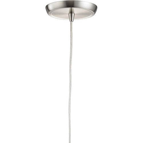  ELK Elk 73031-1 Avalon 1-Light Pendant, 5-Inch, Satin Nickel With Earth Tone Glass