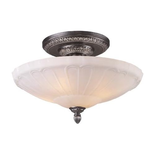  ELK Elk 66093-4 Restoration 4-Light 13-Inch Semi-Flush Mount, Dark Silver