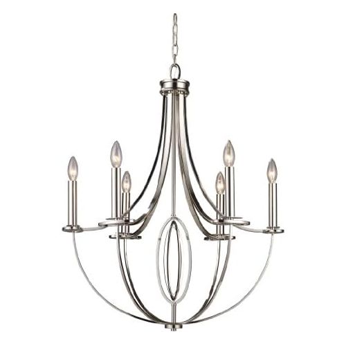  ELK Elk 101216 Dione 6-Light Chandelier In Polished Nickel