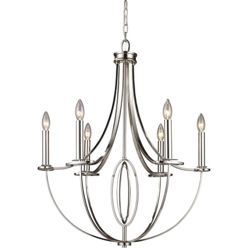  ELK Elk 101216 Dione 6-Light Chandelier In Polished Nickel