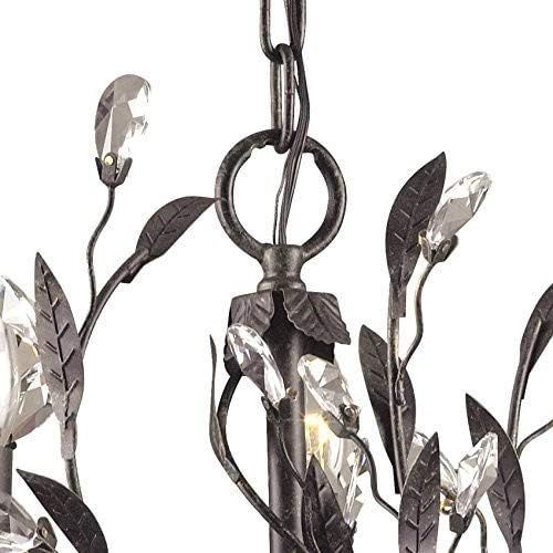  ELK Elk 80583 3-Light Chandelier In Deep Rust and Crystal Droplets