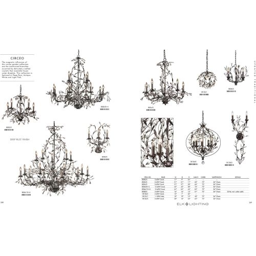  ELK Elk 80583 3-Light Chandelier In Deep Rust and Crystal Droplets