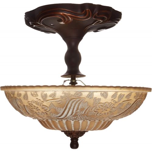  ELK Elk 08103-Agb Restoration 3-Light Semi-Flush Mount, 10-Inch, Golden Bronze