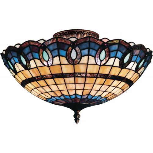  ELK Elk 936-Cb Victorian Ribbon 3-Light Semi-Flush Mount, 8-Inch, Classic Bronze