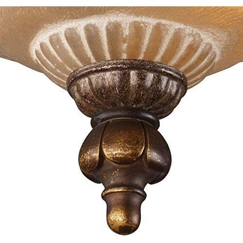  ELK Elk 08097-Agb Restoration 3-Light Semi-Flush Mount, Golden Bronze, 9-Inch H By 10-Inch W