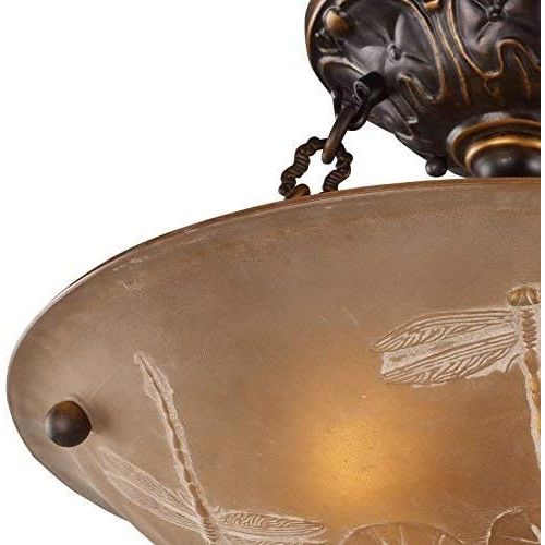  ELK Elk 08097-Agb Restoration 3-Light Semi-Flush Mount, Golden Bronze, 9-Inch H By 10-Inch W