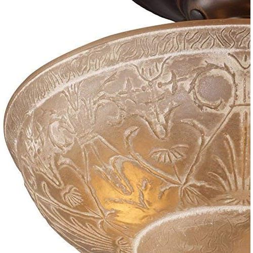  ELK Elk 08097-Agb Restoration 3-Light Semi-Flush Mount, Golden Bronze, 9-Inch H By 10-Inch W