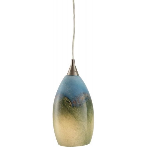  ELK Elk 100773 Geologic 3-Light 10-Inch Width by 10-Inch Height Pendant In Satin Nickel