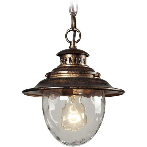  ELK Elk 450311 Searsport 1-Light Outdoor Pendant with Water Glass Diffuser, 8 by 10-Inch, Regal Bronze Finish