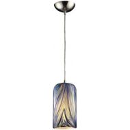 ELK Elk 544-1MO 1-Light Pendant In Satin Nickel and Molten Ocean Glass