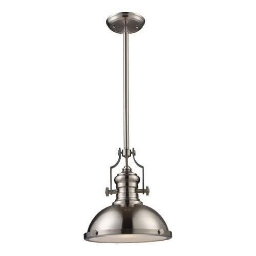  ELK Elk 66124-1 Chadwick 1-Light 14-Inch Pendant, Satin Nickel