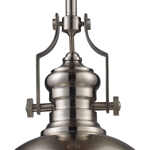  ELK Elk 66124-1 Chadwick 1-Light 14-Inch Pendant, Satin Nickel