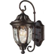 ELK Elk 450021 7 by 14-Inch Glendale 1-Light Outdoor Wall Sconce with Water Glass Shade, Regal Bronze Finish