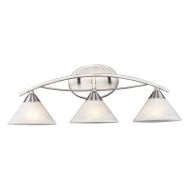 ELK Elk 76323 3-Light Vanity In Satin Nickel And Marbleized White Glass