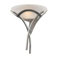 ELK Elk 001-Ts Aurora 1-Light Sconce, 18-Inch, Tarnished Silver With Amber Glass