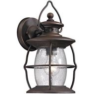 ELK Lighting 470401 Village Lantern Collection 1 Light Outdoor Sconce, 13 x 6 x 8, Weathered Charcoal