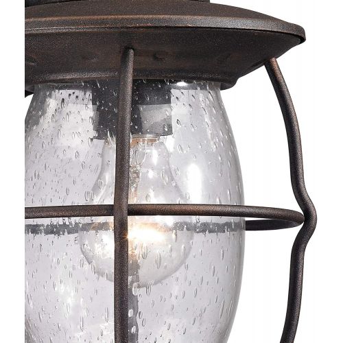  ELK Lighting 470401 Village Lantern Collection 1 Light Outdoor Sconce, 13 x 6 x 8, Weathered Charcoal