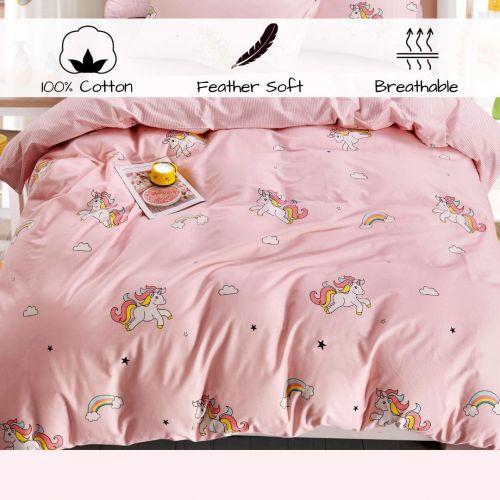  ELLE & KAY Dinosaur Bedding Set for Kids - 100% Cotton, Zipper Closure, Reversible Kids Dinosaur Duvet Covers - Toddler, Girls and Boys Comforter Cover, 3 pieces, Queen Toddler Bed