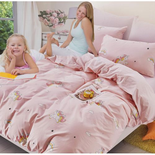  ELLE & KAY Dinosaur Bedding Set for Kids - 100% Cotton, Zipper Closure, Reversible Kids Dinosaur Duvet Covers - Toddler, Girls and Boys Comforter Cover, 3 pieces, Queen Toddler Bed