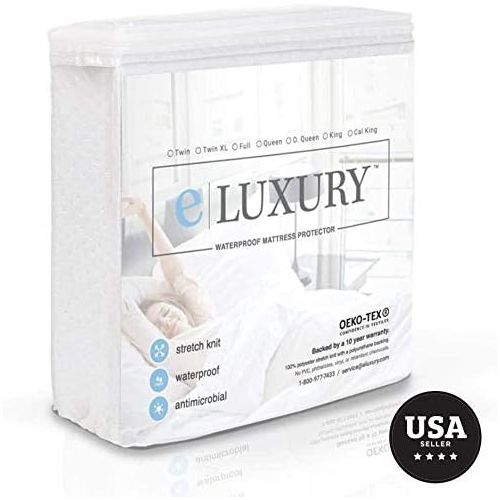  [아마존핫딜][아마존 핫딜] ELuxurySupply eLuxurySupply Premium Waterproof Mattress Protector - Mattress Cover Made with Oeko Tex Technology - Protection from Liquids and Dust Mites - Machine Washable Hypoallergenic Pad, Q