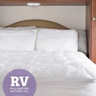 ELuxurySupply eLuxurySupply RV Mattress Pad - Extra Plush Topper with Fitted Skirt - Found in Marriott Hotels - Made in The USA - Hypoallergenic - Mattress Cover for RV, Camper - Short Queen