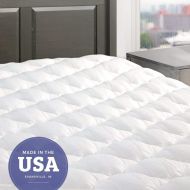 ELuxurySupply Five Star Mattress Pad with Fitted Skirt - Hypoallergenic Mattress Cover Made in the USA, Queen