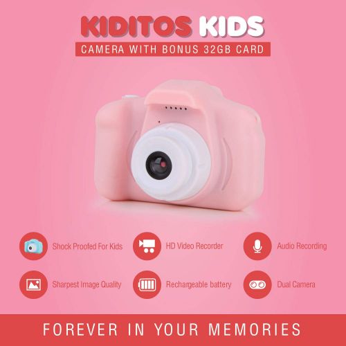  EMAAS Kiditos Kids Digital Camera - HD Mini Camera Toy Recorder for 3-11 Years Old Kids - Shockproof -1080P Toddler Video Recorder and Photography - Gift for Boys & Girls Includes Bonus