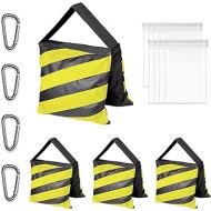 EMART Heavy Duty Sandbag Photo Studio Weight Bag Saddlebag Design for Photography Stand Light Stand Tripod, Outdoor Patio, Sports, Photo Sets, Film Sets, Live Productions -4 Packs Set(Yellow)