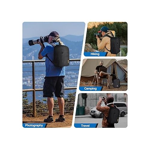  EMART Camera Backpack Bag Small, Professional Camera Bag with Waterproof Rain Cover for SLR/DSLR Mirrorless Camera Accessories, Photography Camera Cases for Sony Canon Nikon, Tripod, 13