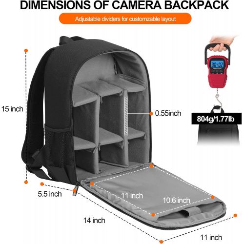  EMART Camera?Backpack with?Removable Compartment, Waterproof Bag for?DSLR Lens SLR Mirrorless Camera, Camera Case for Tripod, 13 Laptop,?Sony Canon Nikon,?Rain?cover&nbs