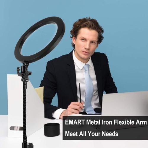  Emart 9.9inch/25.5cm Metal Iron Flexible Arm for LED Photo Video Ring Light, Adjustable Soft Tube with 1/4 Screw Thread Compatible with Most Photography Accessories