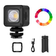 Emart Mini LED Waterproof Portable Video Lighting with 20 Color?Gel Filters?and Tripod Stand, Dimmable Fill Light on Camera for?Smartphone, Drone Photography,?Gopro,?Osmo Pock