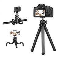 Emart Handheld Phone Tripod, Portable and Flexible Camera Stand Holder with Wireless Remote and Universal Clip, Compatible with iphone/Android Phone, Bendable Tripod Stand for Came