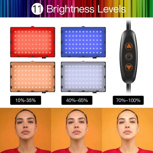  [아마존베스트]Emart LED Video Light 11 Brightness/4 Color Filters Dimmable Photography Continuous Table Top Lighting, Adjustable Tripod Stand, USB Portable Fill Light for Photo Studio Shooting