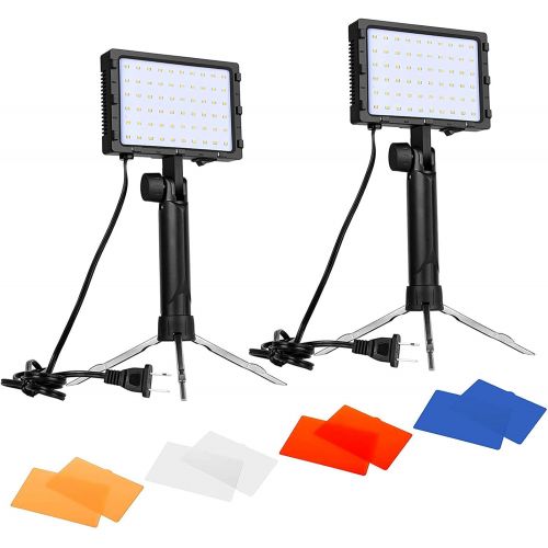  [아마존베스트]Emart 60 LED Continuous Portable Photography Lighting Kit for Table Top Photo Video Studio Light Lamp with Color Filters - 2 Packs