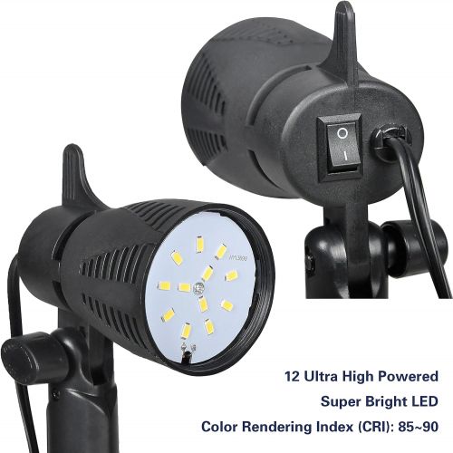  [아마존베스트]Emart Photography LED Continuous Light Lamp 5500K Portable Camera Photo Lighting for Table Top Studio - 2 Sets