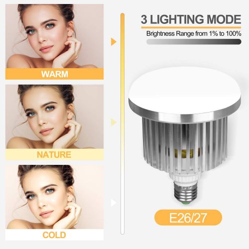  [아마존베스트]Emart Professional Photography Remote Control LED Light Bulb, Adjustable Color Temperature 3000k to 5500k Lighting Photo Studio Lamp with 3 Light Modes and 10 Brightness Levels - 2