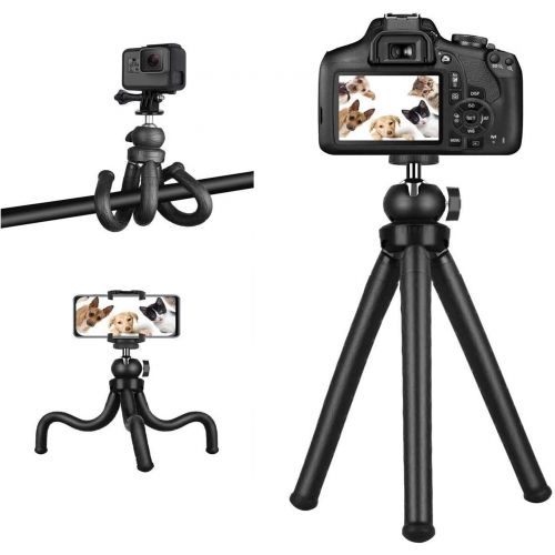  [아마존베스트]Emart Handheld Phone Tripod, Portable and Flexible Camera Stand Holder with Wireless Remote and Universal Clip, Compatible with iphone/Android Phone, Bendable Tripod Stand for Came