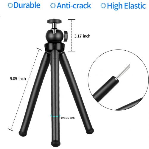  [아마존베스트]Emart Handheld Phone Tripod, Portable and Flexible Camera Stand Holder with Wireless Remote and Universal Clip, Compatible with iphone/Android Phone, Bendable Tripod Stand for Came