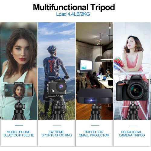  [아마존베스트]Emart Handheld Phone Tripod, Portable and Flexible Camera Stand Holder with Wireless Remote and Universal Clip, Compatible with iphone/Android Phone, Bendable Tripod Stand for Came