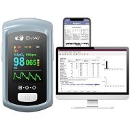 EMAY Sleep Oxygen Monitor with PC Software & App | Bluetooth Pulse Oximeter Rechargeable for Overnight & Continuous SpO2 Tracking with 72 Hours Built-in Memory | Gives Informative Report & Analysis