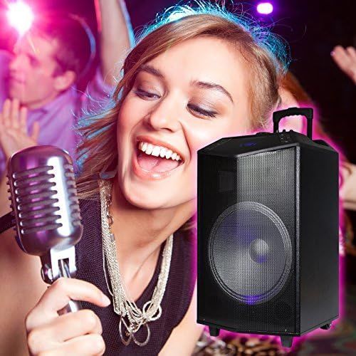  EMB 1500W 15 inches Power Party BluetoothUSBSD Stereo Rechargeable Portable Speaker - PKL105PK1 - Perfect for BeachHomeBirthdayDJ PartyCampJobsiteConstructionIndustrial